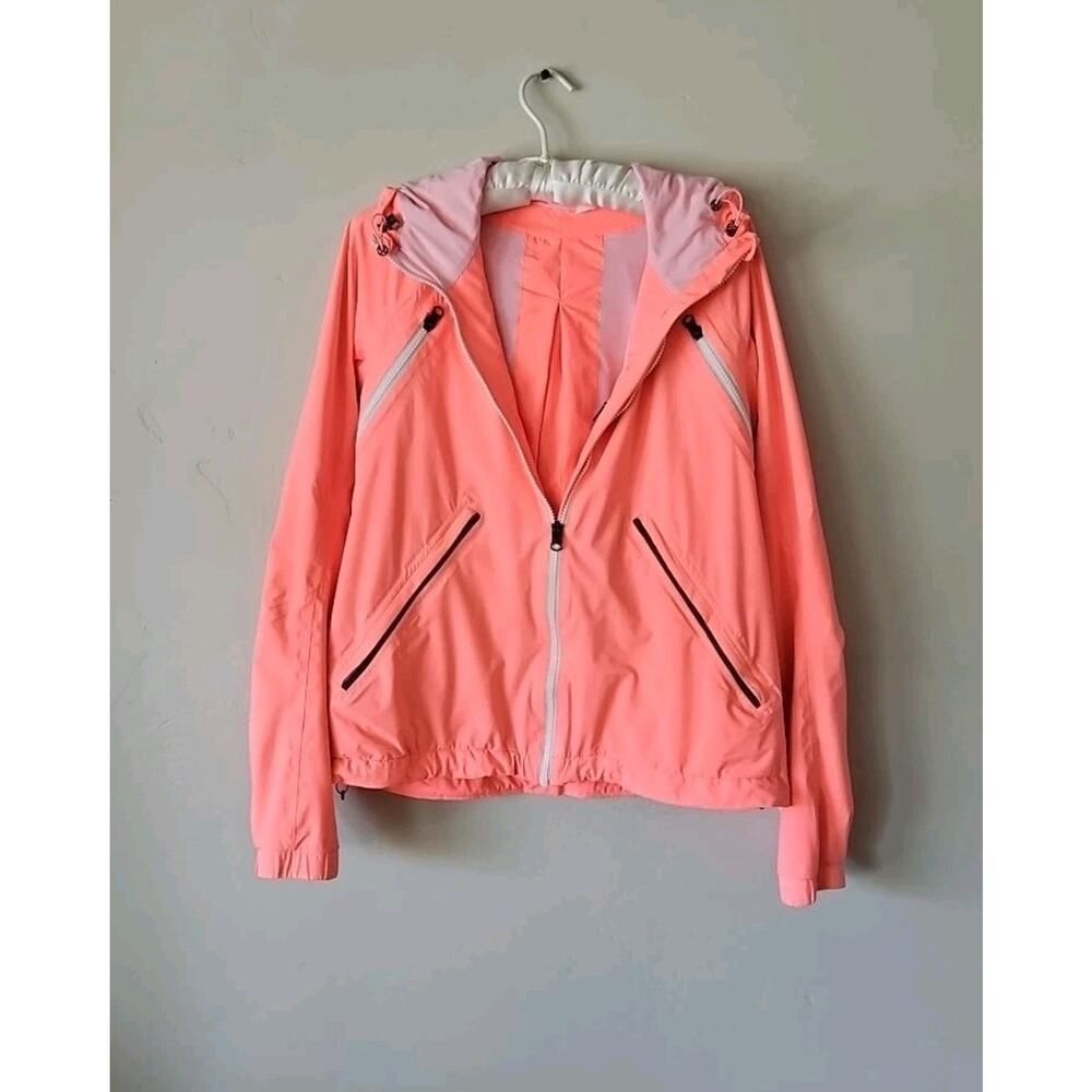 Lululemon Run Rise & Shine Jacket Bleached Coral Waterproof, Hooded, Zip Sz L - Picture 4 of 8